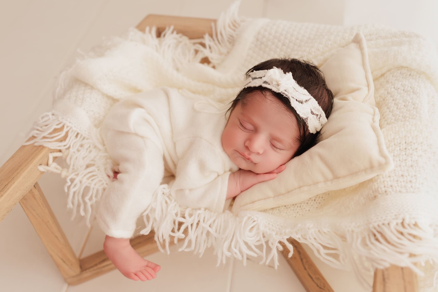 cozy newborn photography studio warm environment